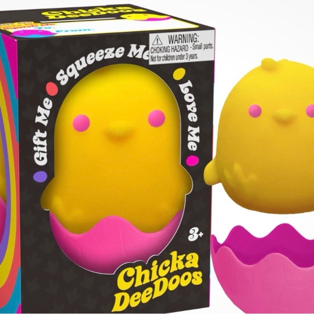 New! Nee-Doh™ Chicka DeeDoos™ Yellow Pink Easter Fidget Toys~Quick Shipping!
